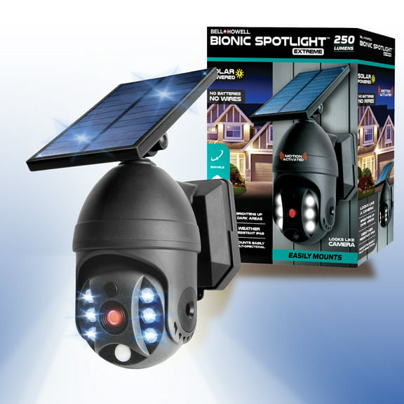 Bell and Howell Bionic Spotlight Extreme Solar Powered Motion Sensor Solar Security Light 360 Angle