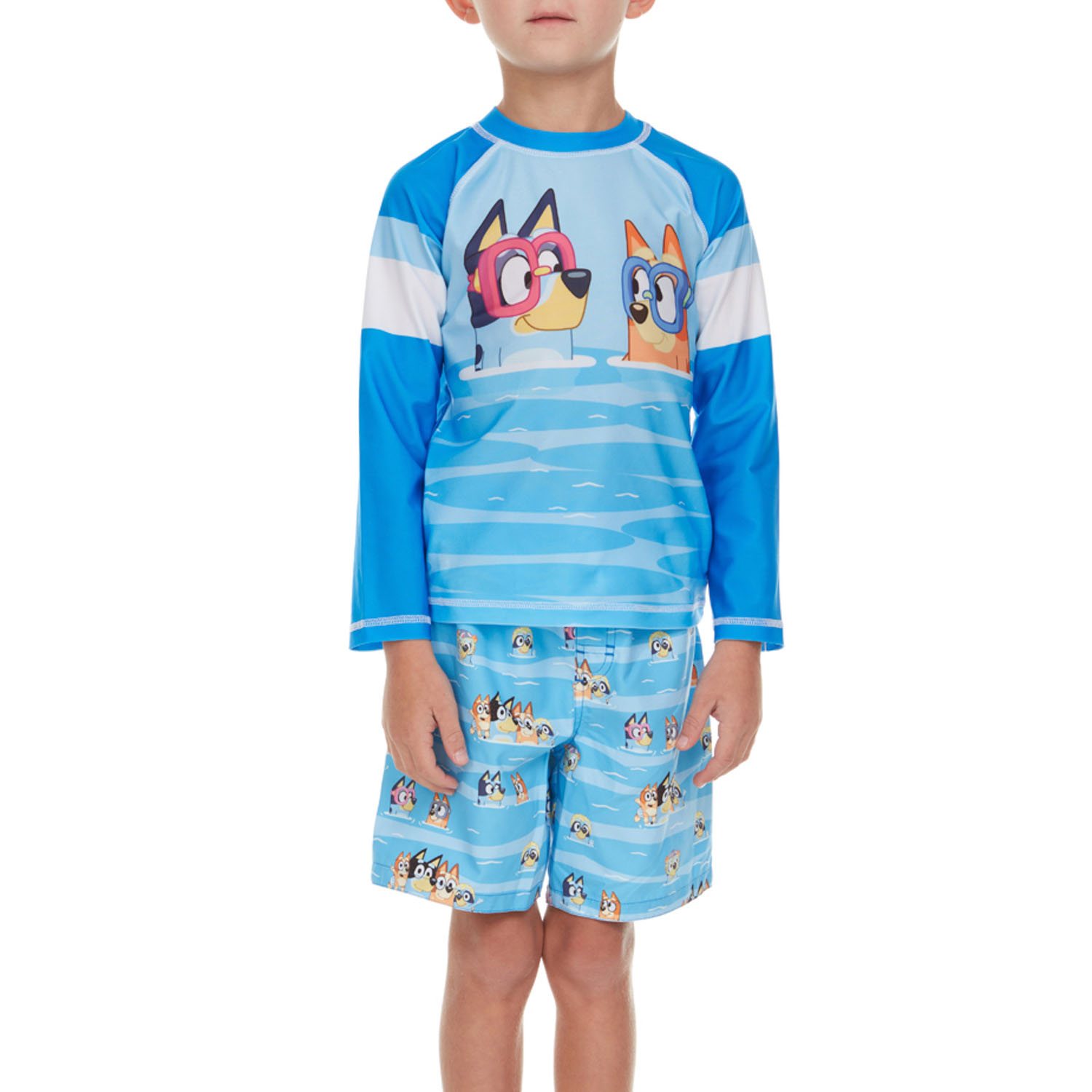 Character Toddler Boys 2-Piece Rashguard and Swim Trunk Set
