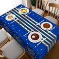 thumbnail image 6 of 3-piece set of graduation tablecloths, graduation party decorations 2025, black gold tablecloths for rectangular tables, disposable plastic tablecloths, 6 of 18