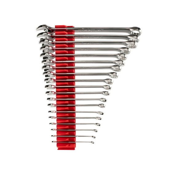 TEKTON Combination Wrench Set with Modular Wrench Organizer, 19-Piece (6 - 24 mm) | WCB95202