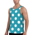 thumbnail image 2 of Lsque Sky Blue And White Polka Dot Pattern Mens Tank Tops Muscle Athletic Quick Dry Sleeveless Workout Fitness T Shirts Beach Tank Top, Loose-fit Sleeveless Shirt for Men-3X-Large, 2 of 7