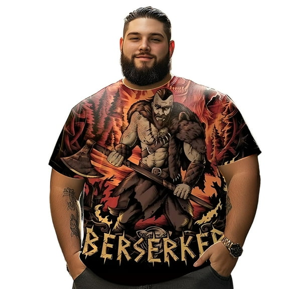Men T Shirt for Big & Tall Man Graphic Short Sleeve Plus Size Oversized Tee Tshirts 7XLT 3DTS10099