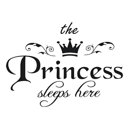 LAMIRO The Princess Sleeps Here Wall Decal Vinyl Sticker for Kids Baby Girls Bedroom Decoration Nursery Home Decor Mural Design