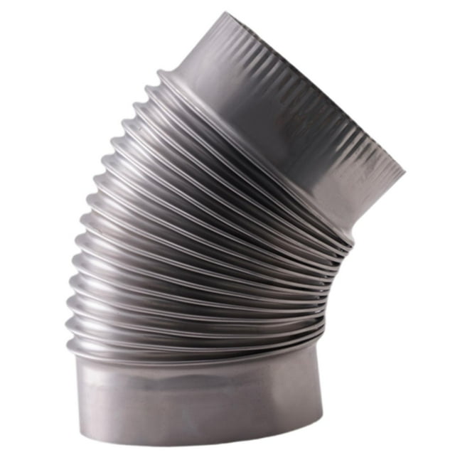 Conector de tubo de estufa de 45 grados, tubo de escape de chimenea flexible, tubo de estufa 125 cm