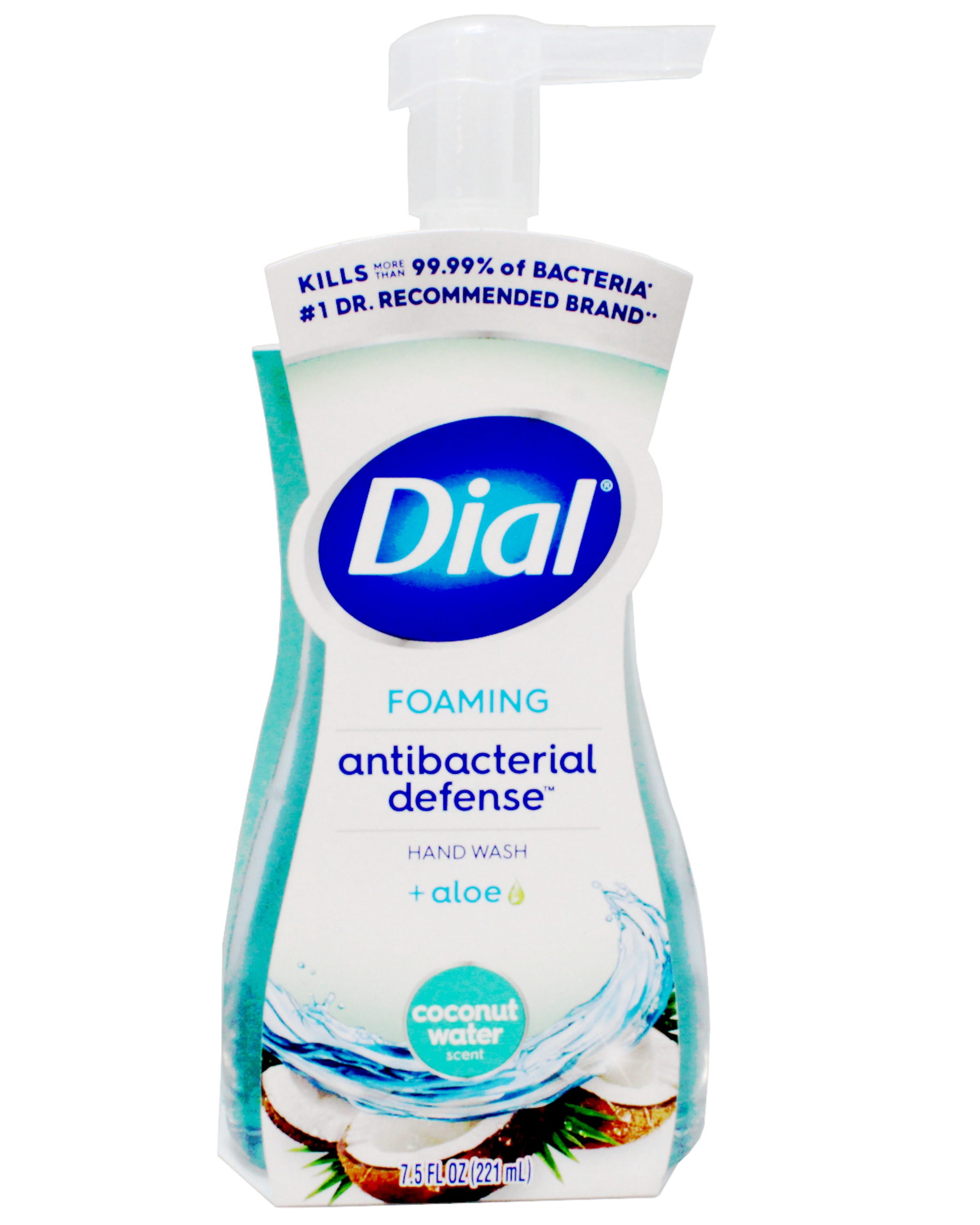 Dial Antibacterial Defense Coconut Water Scent Foaming Hand Soap, 7.5 FL Oz - 5 Pack