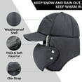 thumbnail image 2 of Winter Trapper Trooper Hat, IC ICLOVER Aviator Cap Windproof Thermal Russian Ushanka Bomber Pilot Hat with Ear Flap Mask Chin Strap for Men Women Hunting Outdoor Christmas Day Gift- Gray, 2 of 8