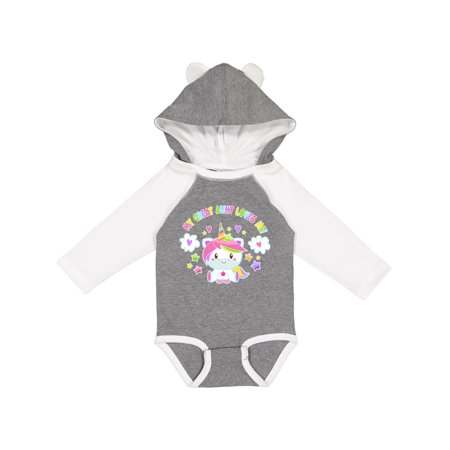 

Inktastic My Great Aunt Loves Me with Cute Rainbow Unicorn Gift Baby Boy or Baby Girl Long Sleeve Bodysuit