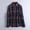Navy, variant on AOOCHASLIY Christmas Tops Fashion Women's Casual Top Loose Turndown Collar Buttoned Sleeve Sanding Plaid Print Blouse