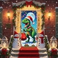 thumbnail image 6 of ‌Christmas Dinosaur Door Cover - 35.43in x 78.74in,Holiday Decor for Kids' Rooms,Festive Dino Design,Easy Peel & Stick,Reusable,Perfect for Christmas Decorations‌, 6 of 6