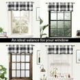 thumbnail image 2 of DriftAway  Buffalo Check Woven Plaid Pattern Lined Blackout Rod Pocket Window Curtain Valance Black 52" width x 14 " length, 2 of 7