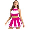 thumbnail image 3 of Uniforme de animadora para mujeres y adultos, traje de actuación, disfraz de colegiala japonesa, Top corto sin mangas, Mini Falda plisada, 3 of 5
