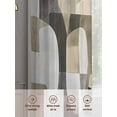 thumbnail image 6 of Black Brown Geometric Sheer Curtains 84 Inch Length 2 Panels Set, Modern Abstract Textured Voile Window Treatment Rod Pocket Curtains Sheers Drapes for Bedroom/Living Room/Kitchen 52"x84"x2, 6 of 7