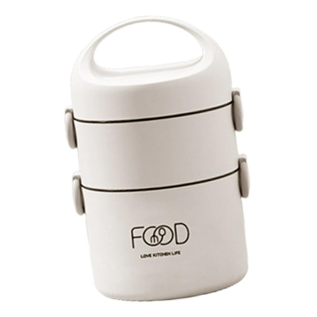 Lonchera para adultos con compartimentos, sellada para microondas con asa, lonchera apilable. 2 niveles