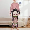 thumbnail image 2 of Demon Slayer Nezuko Kids Hooded Jumpsuit Union Suit Onesie One Piece Blanket for Boys Girls, 2 of 7