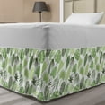 thumbnail image 1 of Philodendron Bed Skirt, Monochrome Hand Drawn Leaves Pattern, Elastic Bedskirt Dust Ruffle Wrap Around for Bedding Decor, 4 Sizes, Reseda Green Olive Green, by Ambesonne, 1 of 2
