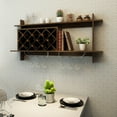 thumbnail image 4 of YYAo Wine Rack, Wine Storage Racks,Wall Mount Wine Rack with Glass Holder & Storage Shelf-Walnut, 4 of 9