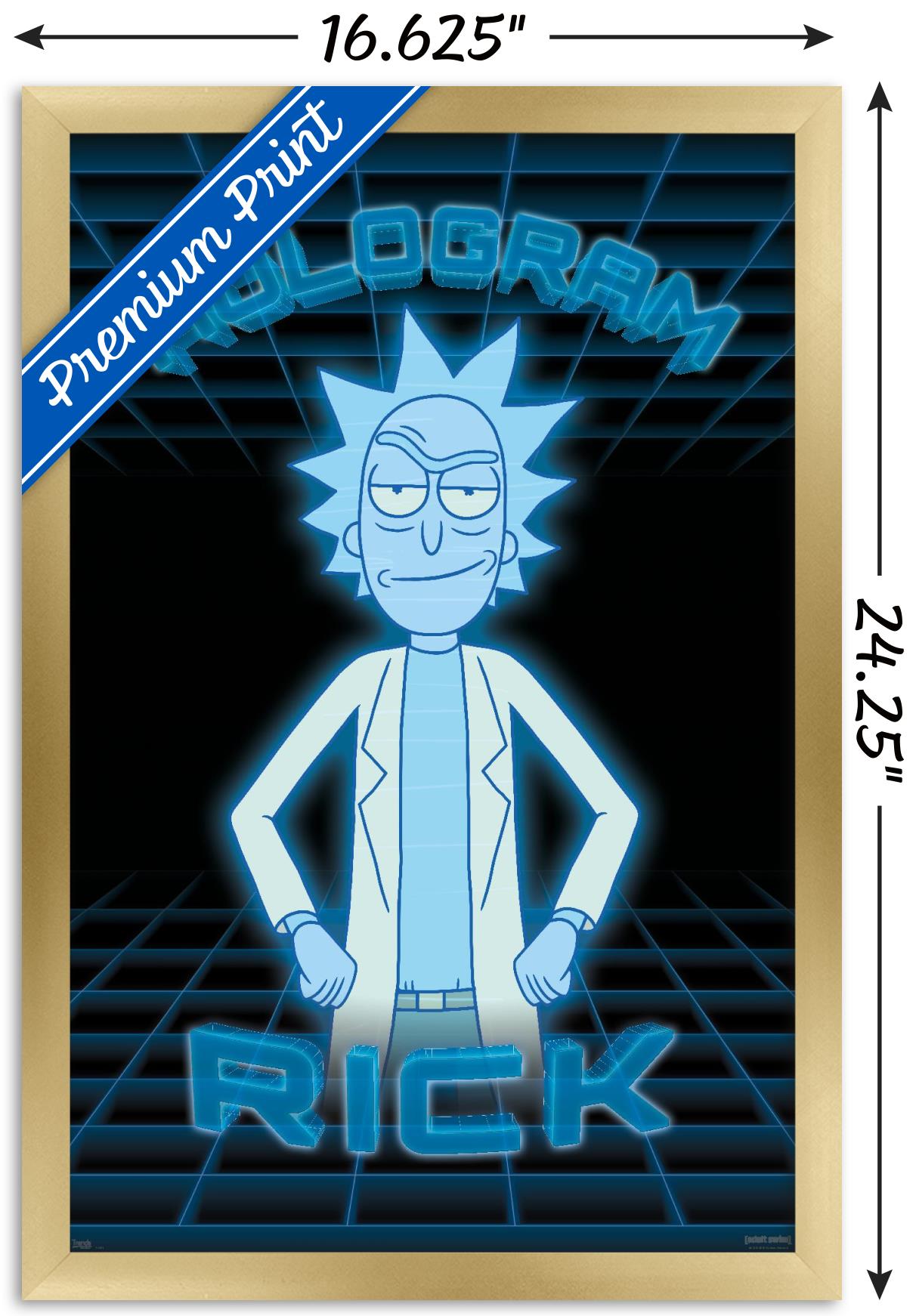 Rick And Morty - Hologram Rick Wall Poster, 14.725" x 22.375", Framed