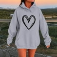 thumbnail image 2 of Erwazi Women's Oversized Pullover Hoodies Heart Printed Hooded Sweatshirts Casual Cute Graphic Hoodie with Pockets, 2 of 4