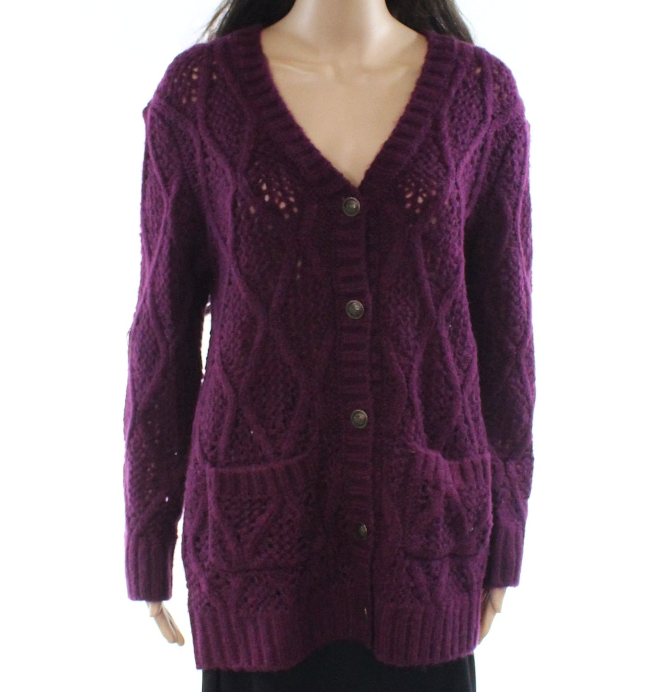 WAYF - Women's Cardigan V-Neck Button-Up Sweater XS - Walmart.com ...
