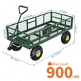 thumbnail image 3 of 900 LBS Garden Dump Cart with Removable Sidewalls, Heavy Duty Steel Dump Wagon with 180° Swivel Handle & 10 in Tires Yard Cart Utility Wheelbarrow for Backyard Farm, 3 of 8