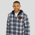thumbnail image 6 of Men's NFL x Darius Rucker Collection by Fanatics Navy Chicago Bears Plaid Flannel Quilted Full-Snap Hooded Shacket, 6 of 6