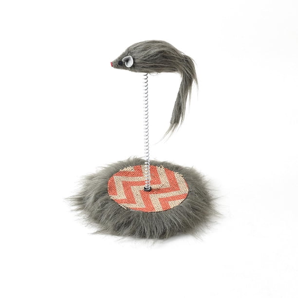 Juguete de plumas para gatos, varita interactiva para gatos, varilla para gatos, resorte potente gris