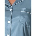thumbnail image 5 of Conjuntos de pijama para mujeres INSPIRE CHIC para el Día de la Madre, camiseta de manga corta con botones y pantalones cortos, conjuntos de lounge 2XL gris azul, 5 of 5