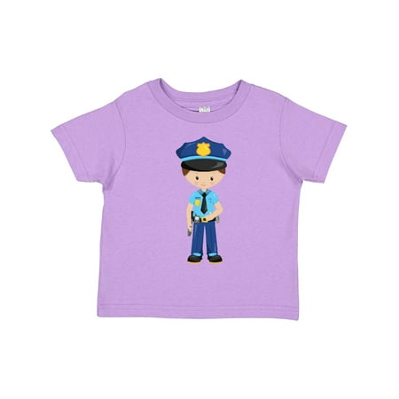

Inktastic Policeman Police Officer Cop Brown Hair Gift Toddler Boy Girl T-Shirt