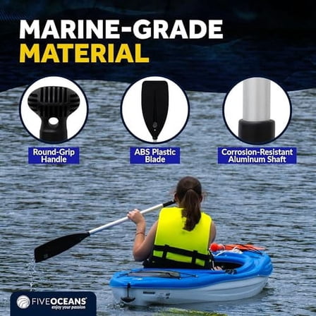 Five Oceans 4-Feet Canoe Paddle - Boat Paddle, T-Handle Oar Paddle for Canoe, Kayak and Small Boats Corrosion-Resistant Floating Boat Paddles Marine-Grade Aluminum Heavy-Duty Shaft