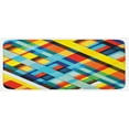 thumbnail image 1 of Colorful Kitchen Mat, Vivid Colored Lines Stripes with Diagonal Elements Retro Layout with Modern Touch, Plush Decorative Kitchen Mat with Non Slip Backing, 47" X 19", Multicolor, by Ambesonne, 1 of 1