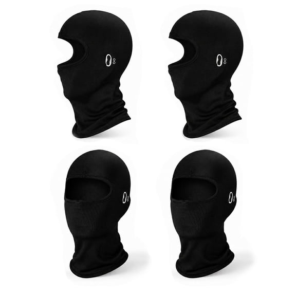 Lsupdaol 4 Pack Teen Windproof Ski Balaclava Full Face Cover Black