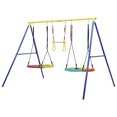 thumbnail image 4 of Heavy-Duty Swing Set,3 in 1 Outdoor Toddler Swing Set for Backyard, Outdoor Toddler Saucer Swing Set for Backyard, Playground Tree Swing Sets with Steel Frames, with Disc Tree Swing Playset, 4 of 9