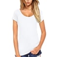 thumbnail image 2 of Starybirds Scoop Neck Tee for Women Short Sleeve Fitted Tshirts White S, 2 of 4