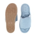 thumbnail image 3 of Women's isotoner Gemma Micro Terry Cloth Adjustable Slide Slippers Color: Blue Fog Size: MEDIUM, 3 of 5