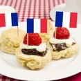 thumbnail image 5 of 50 Pack French Flag France Toothpick Flags, Cocktail Picks Mini Stick Cupcake Toppers Country Picks Party Decoration Celebration Cocktail Food Bar Cake Flags (French), 5 of 5