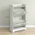 thumbnail image 3 of HOMCOM Armoire à Chaussures Mince Style Ferme avec 2 Tiroirs Basculants Tablettes Ajustables, 3 of 10