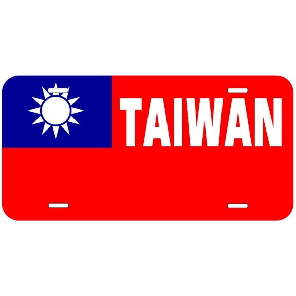 Taiwan Flag With Country Name Novelty Car Auto License Plate
