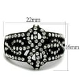 thumbnail image 2 of Womens Black Ring Anillo Para Mujer 316L Stainless Steel Ring with Top Grade Crystal in Clear Evelyn, 2 of 4