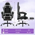 thumbnail image 7 of Homall  PU Leather Gaming Chair Massage Ergonomic Gamer Chair Height Adjustable Computer Chair with Footrest & Lumbar Support,Gray, 7 of 7