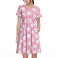 thumbnail image 1 of Disketp Cute Cat para Vestido de Manga Corta para Mujeres, Vestidos de Verano para Mujeres, Casual y Holgado para la Playa, 1 of 6