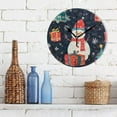 thumbnail image 3 of WOBOGO A Dark Blue Background with Christmas Snowman Wall Clock 10in Silent Mechanism Battery Operated Retro Style for Living Room Bedroom and Kitchen Black Pointer, 3 of 10