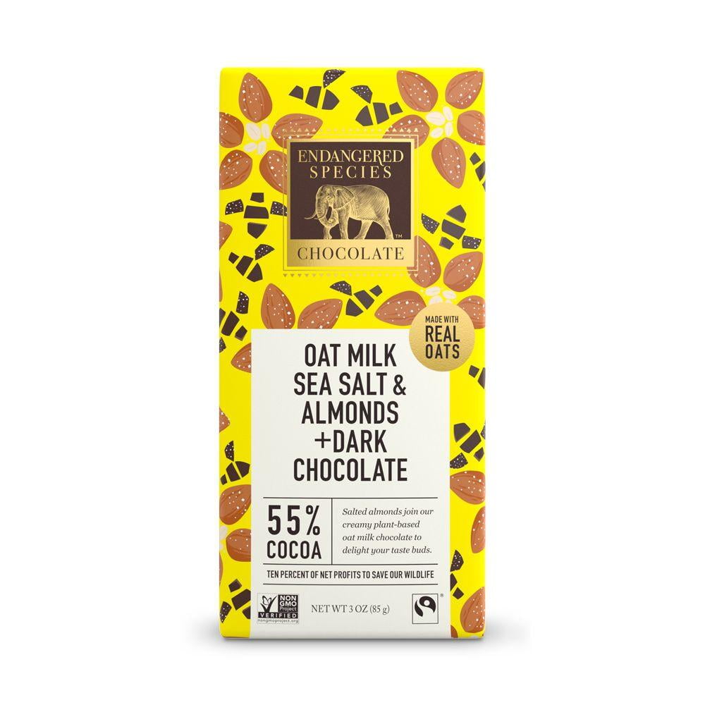 Endangered Species Chocolate, Oat Milk Sea Salt & Almonds + Dark