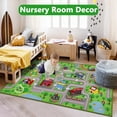 thumbnail image 6 of Kids Carpet Playmat Rug 31.5"x59" Traffic Road Kid Play Car Mat Non-Slip Children Educational Game Car Mat Area Rug for Playroom Bedroom,Large Town City Road Map Car Mat for Kid Baby Children,Green, 6 of 7