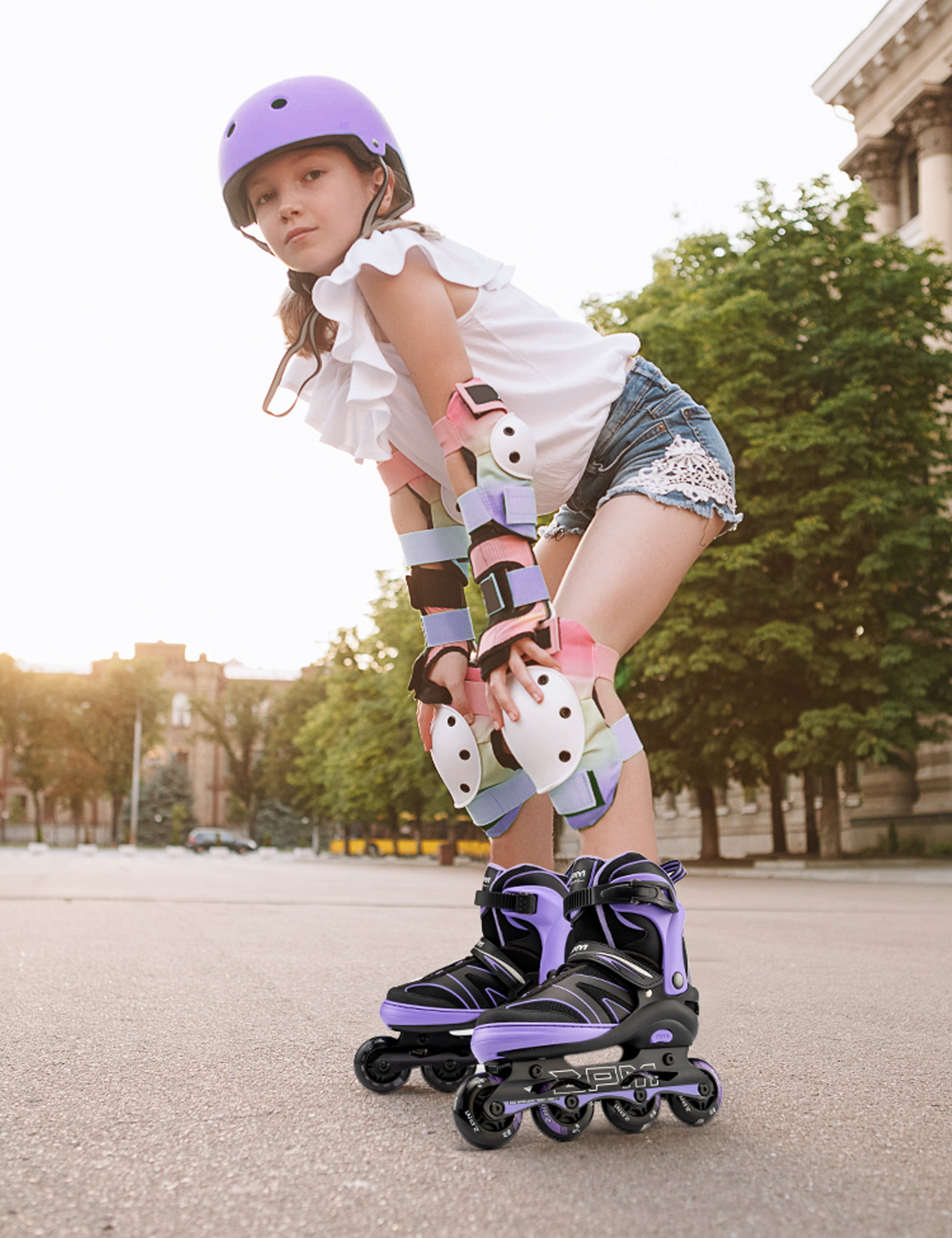 2PM SPORTS Kids Adjustable Inline Skates, Youth Inlie Skates for Girls Boys Women Ages 4-12 5-8 8-12 with Full Light Up Wheels