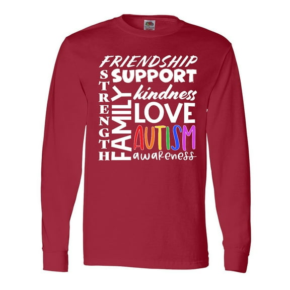 Inktastic Autism Awareness Love, Friendship, Support Long Sleeve T-Shirt