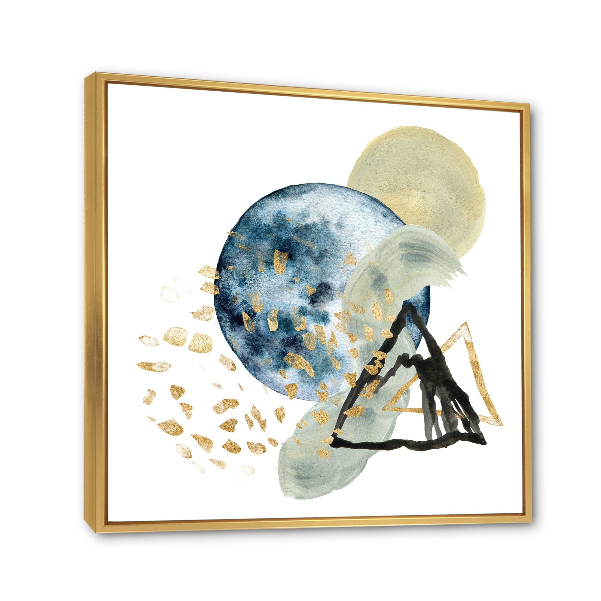 Designart 'Minimalistic Landscape of Moon With Mountains II' Modern Framed Canvas Wall Art Print
