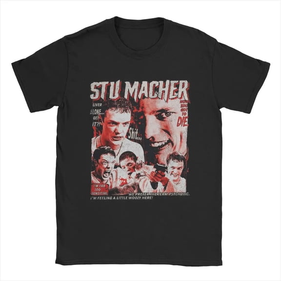 Men T-Shirts Stu Macher Scream Movie Fun 100% Cotton Tees Short Sleeve T Shirt