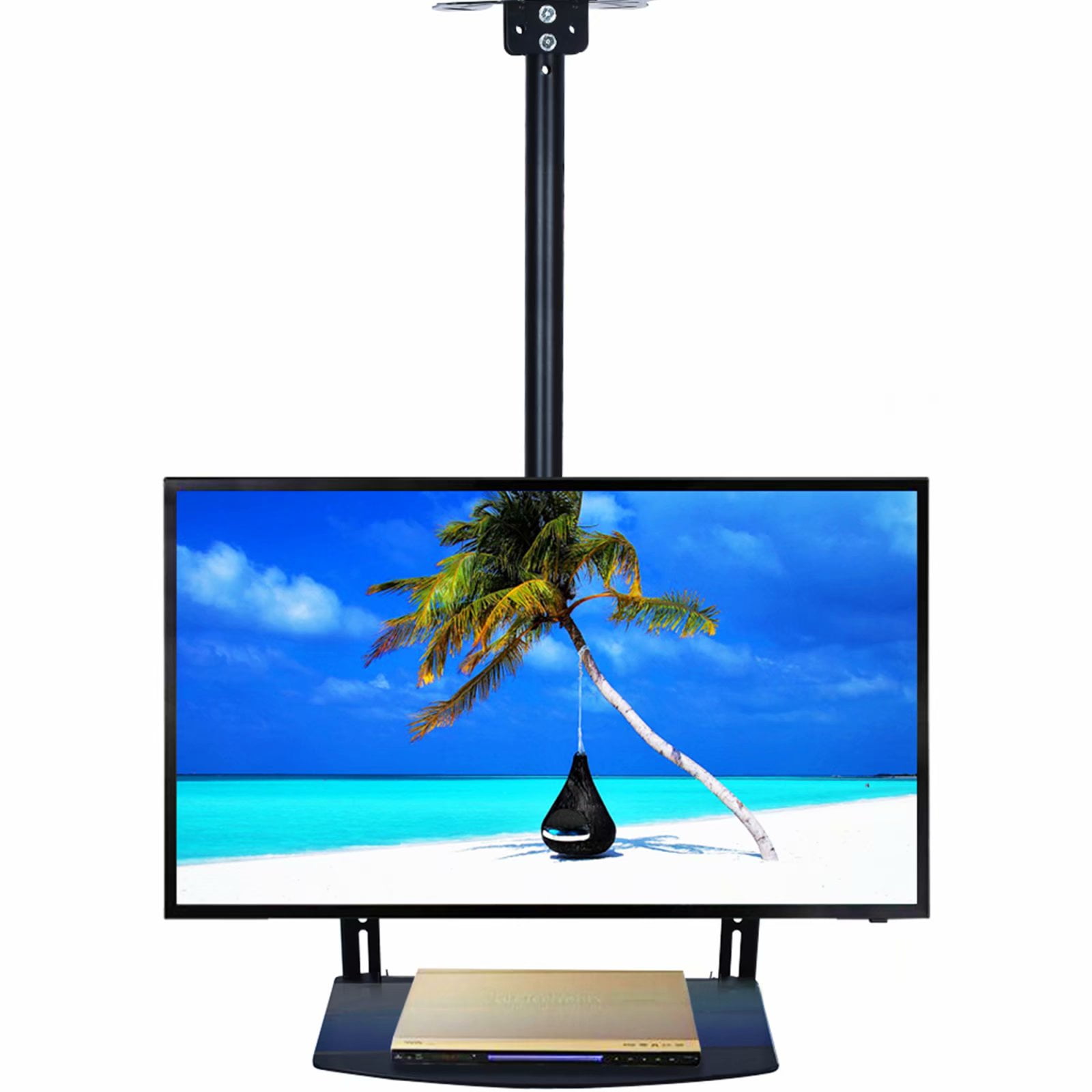 Dual Screen Telescoping Pole TV Ceiling Mount for 32-65" TV LED LCD Hold 220lbs 