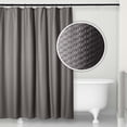thumbnail image 2 of Microdry Water Repellent Embossed Fabric Shower Curtain Liner Set with 12 Rust-Resistant Chrome Double Roller Hooks, Charcoal, 2 of 7