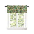 thumbnail image 2 of Kitchen Cafe Valance Curtain for Small Windows,Watercolor Tropical Garden Green Cactus Rod Pocket Valances Succulent Plants with Flower Window Treatment Panel for Living Room/Bedroom/Bathroom,42x18in, 2 of 9